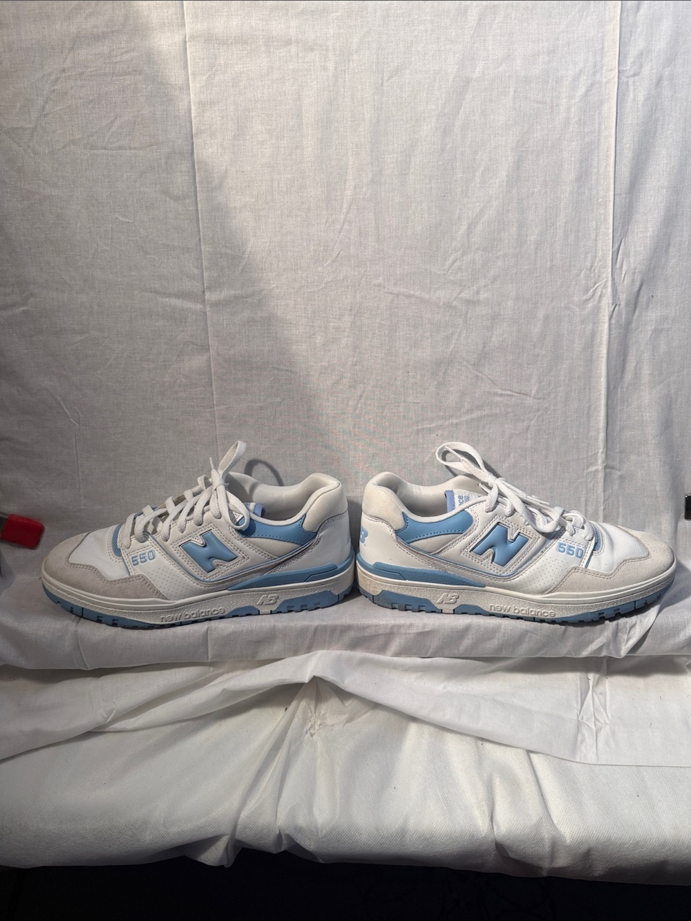 New Balance 550 Men’s Sneakers — White & Light Blue size 10 US